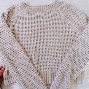 Altard state white waffle crop sweater